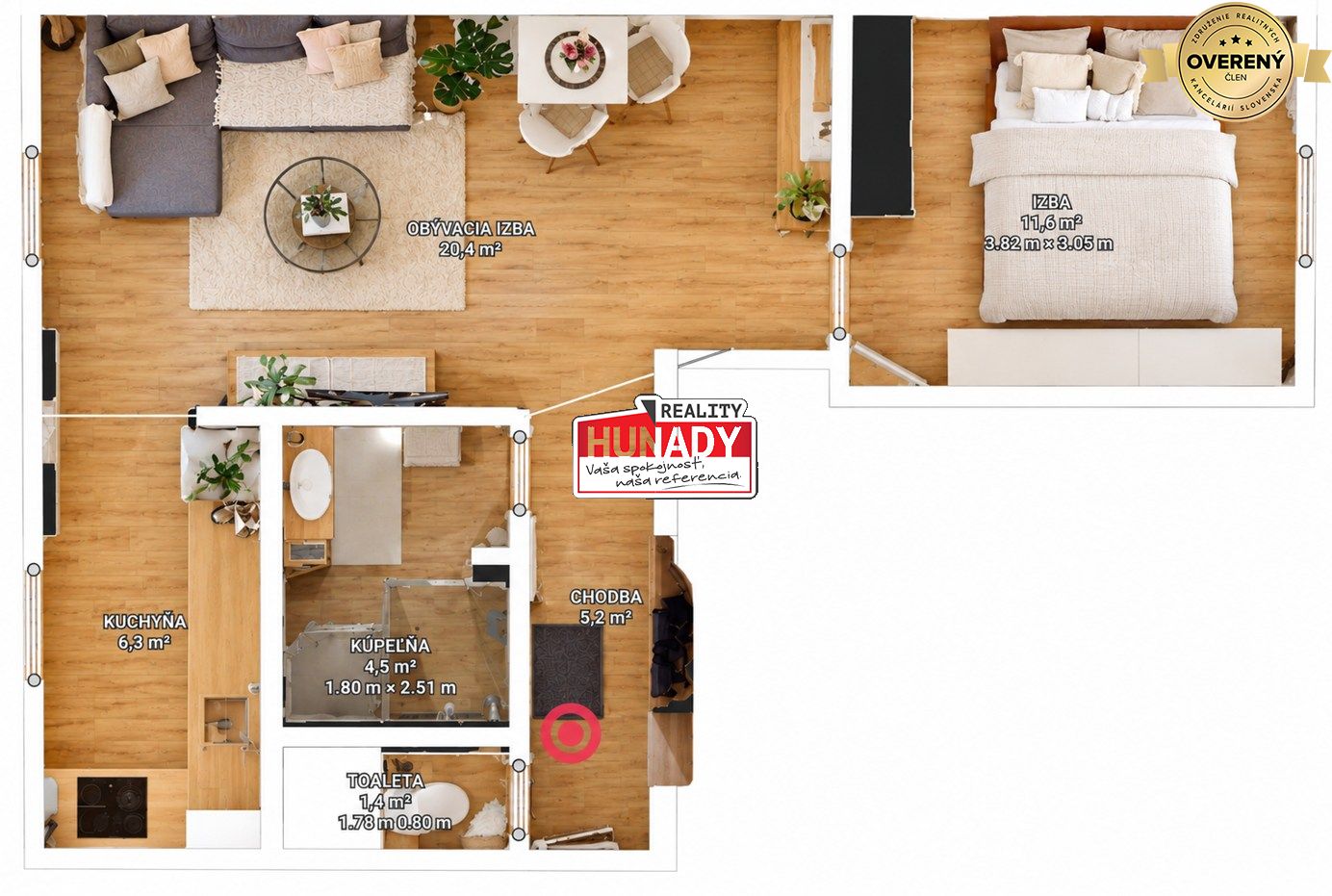 (56 m²) 2i ZARIADENÝ BYT V CENTRE BEZ ĎALŠÍCH INVESTÍCIÍ